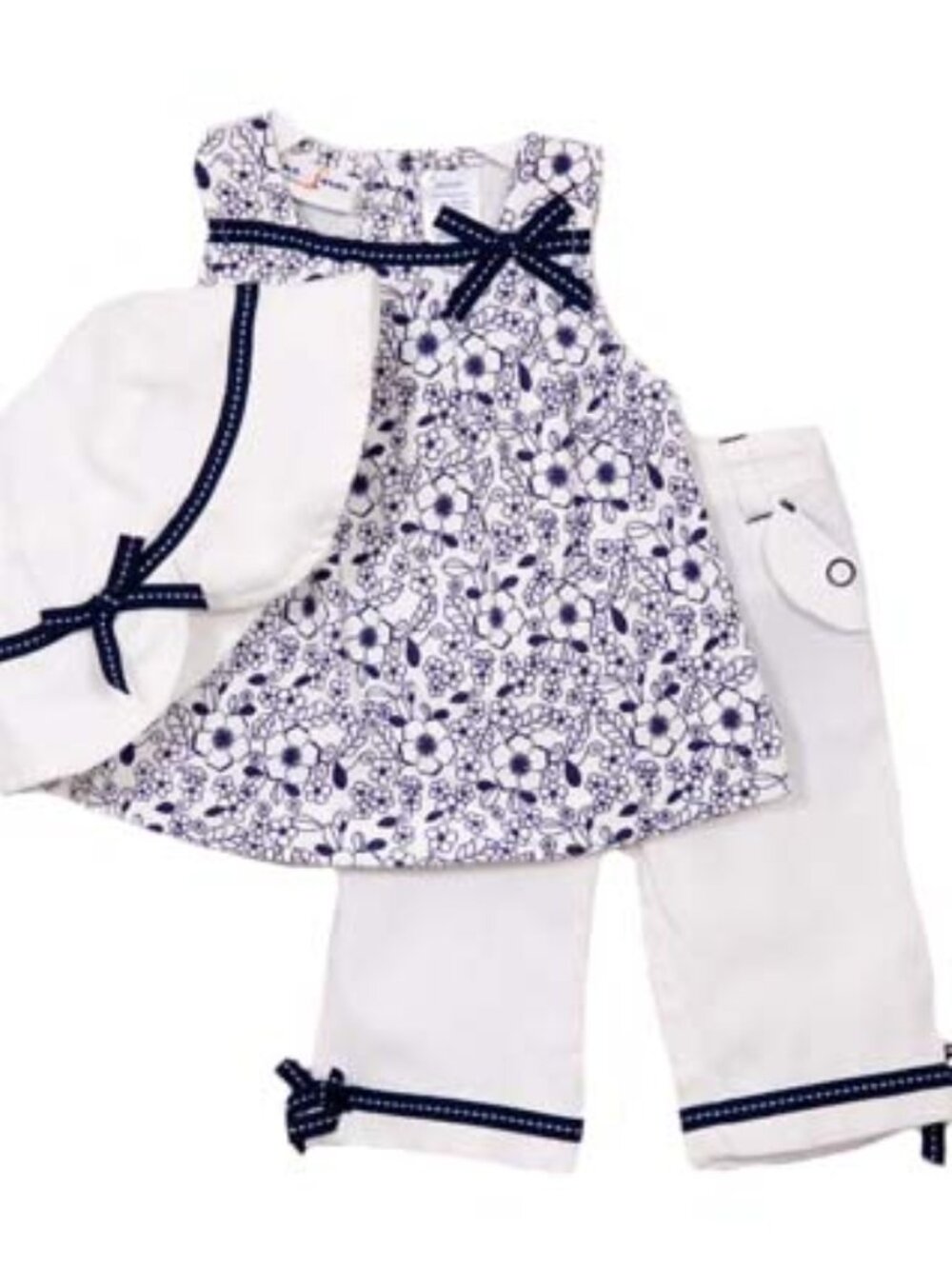 B.T. Kids - Baby Girls' Navy and White Pant Set